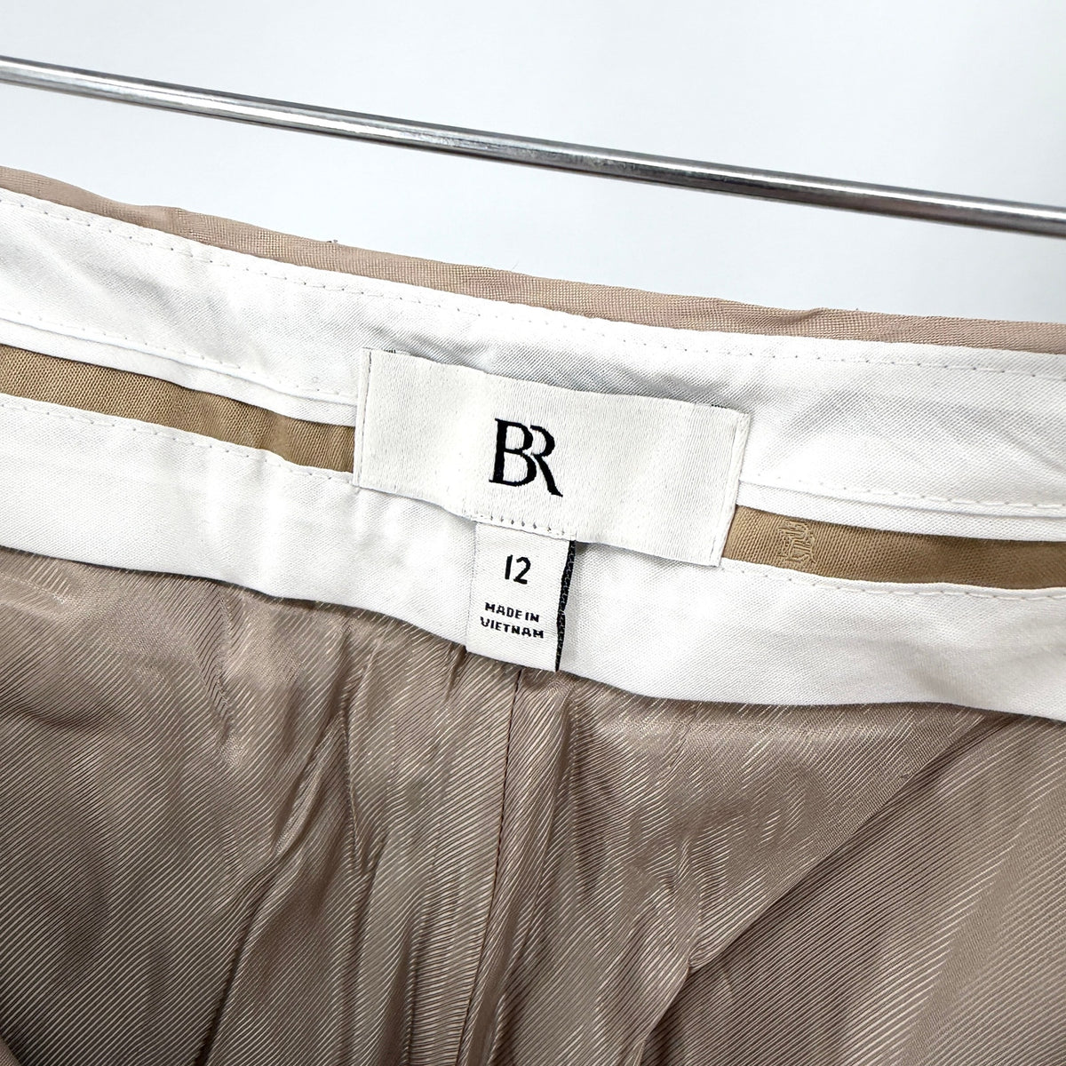 Banana Republic Beige Silver Metallic Tweed Blazer Pant Suit