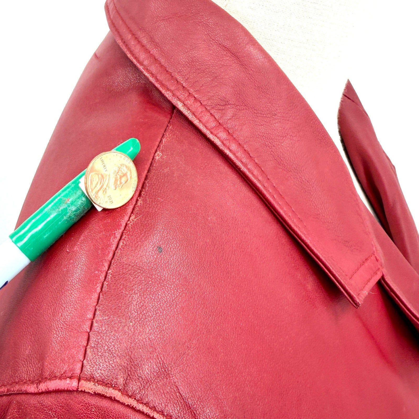 Vintage 90s Dream Wear Mel Polo Red Genuine Leather 3 Button Blazer Jacket