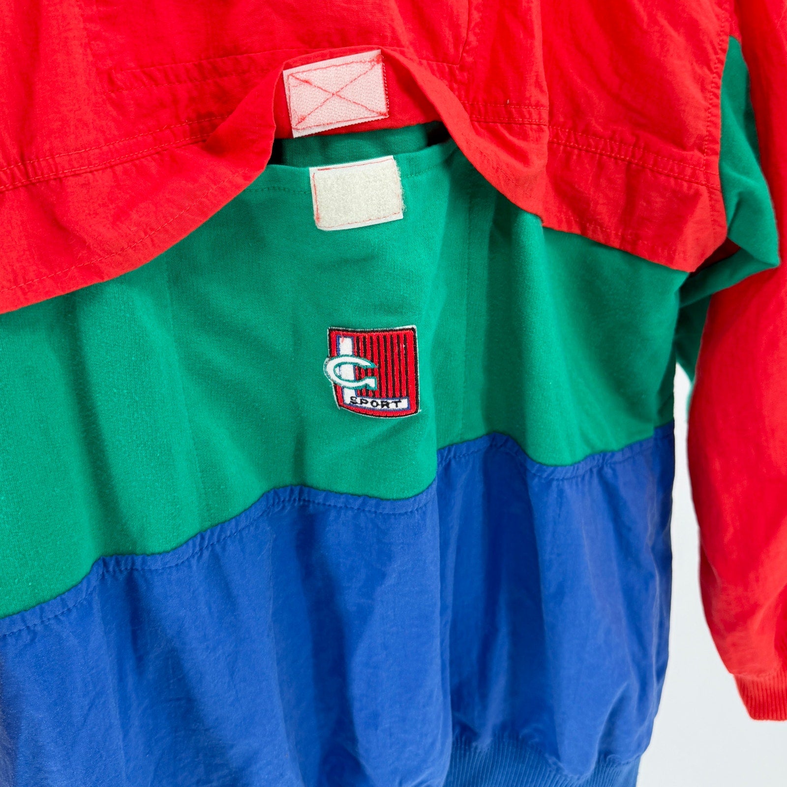 Vintage 90s Greenline Sport Colorblock Primary Colors Pullover Windbreaker