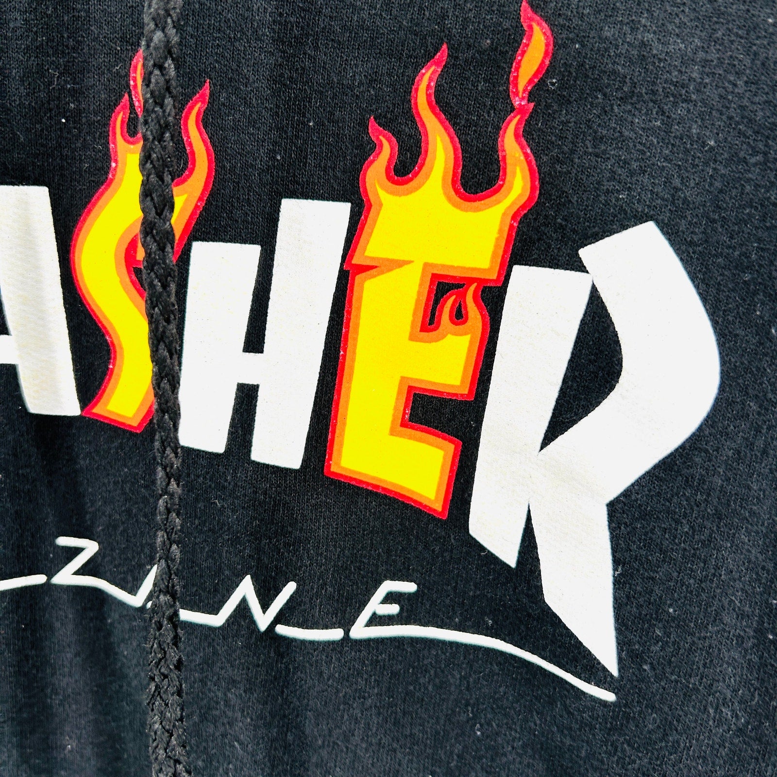 Thrasher Black Skate Flame Logo Pullover Hoodie Sweatshirt