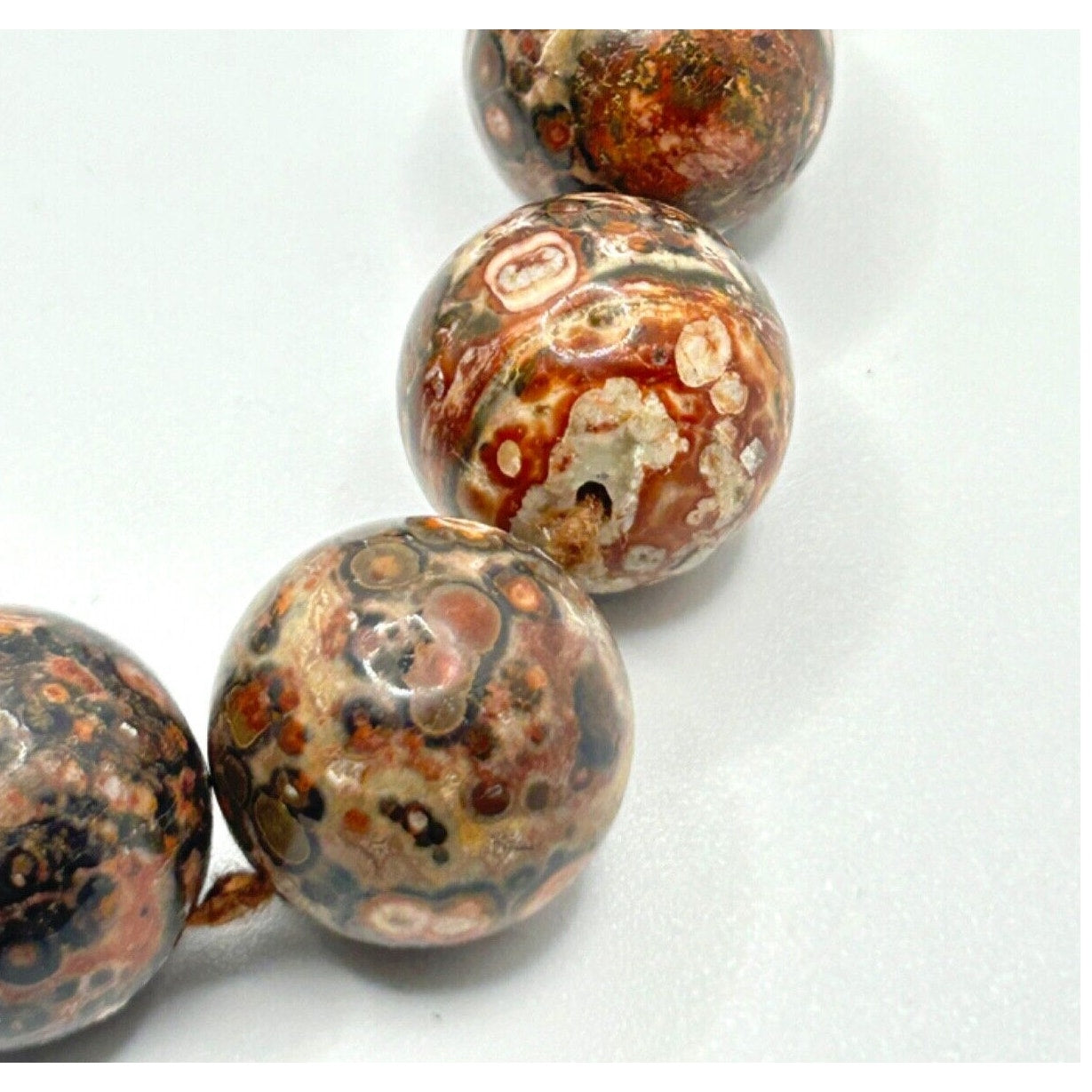 Vintage Artisan Leopard Skin Jasper Southwestern Hand-Carved Statement Necklace