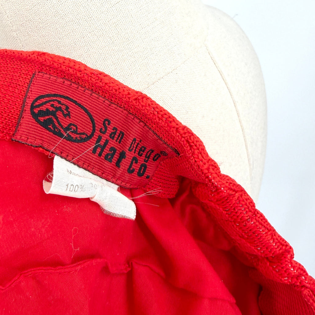 San Diego Hat Co. Retro Mod Red Cable Knit Newsboy Cap