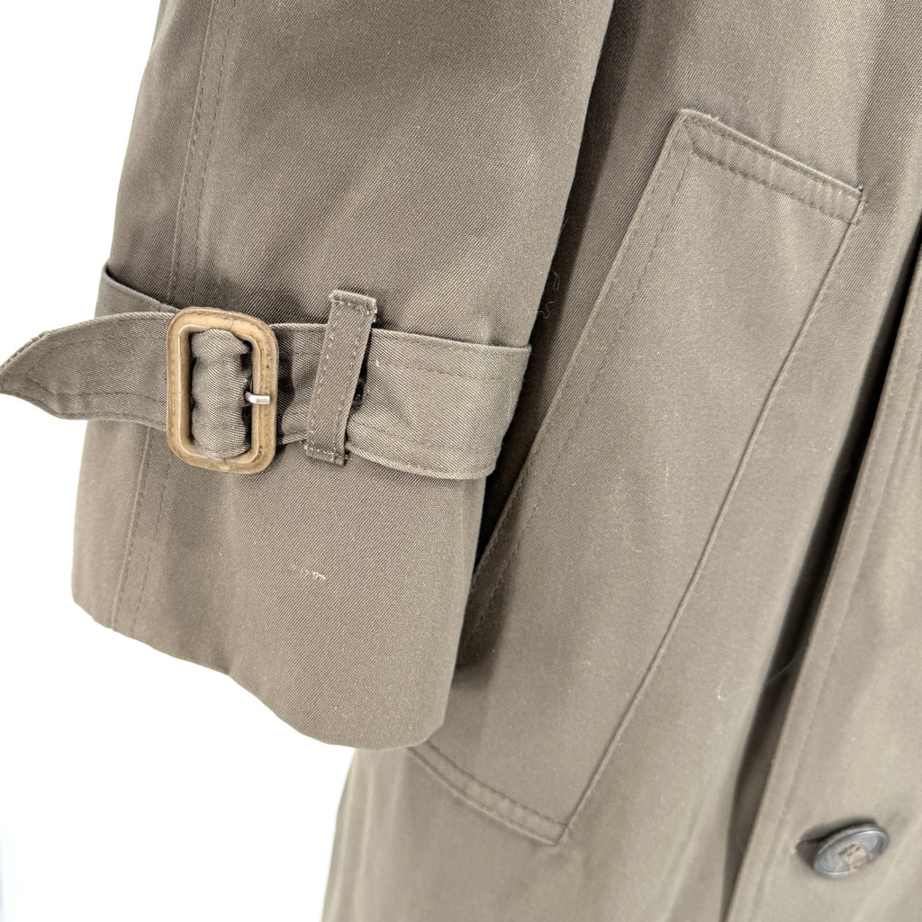 Vintage 80s London Fog Olive Green Double Breasted Zip In Liner Trench Coat
