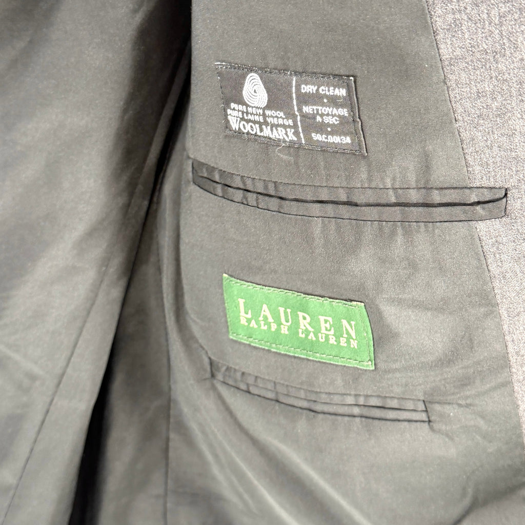 Vintage 90s Lauren Ralph Lauren Gray 100% Wool Menswear Blazer Suit Jacket