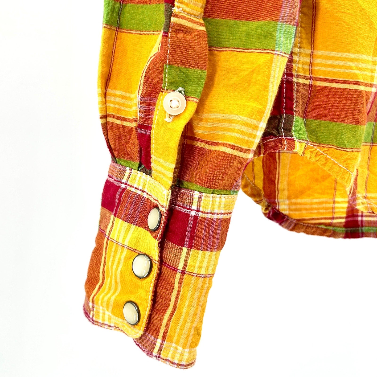 Denim & Supply Ralph Lauren Yellow Plaid 100% Cotton Western Shirt