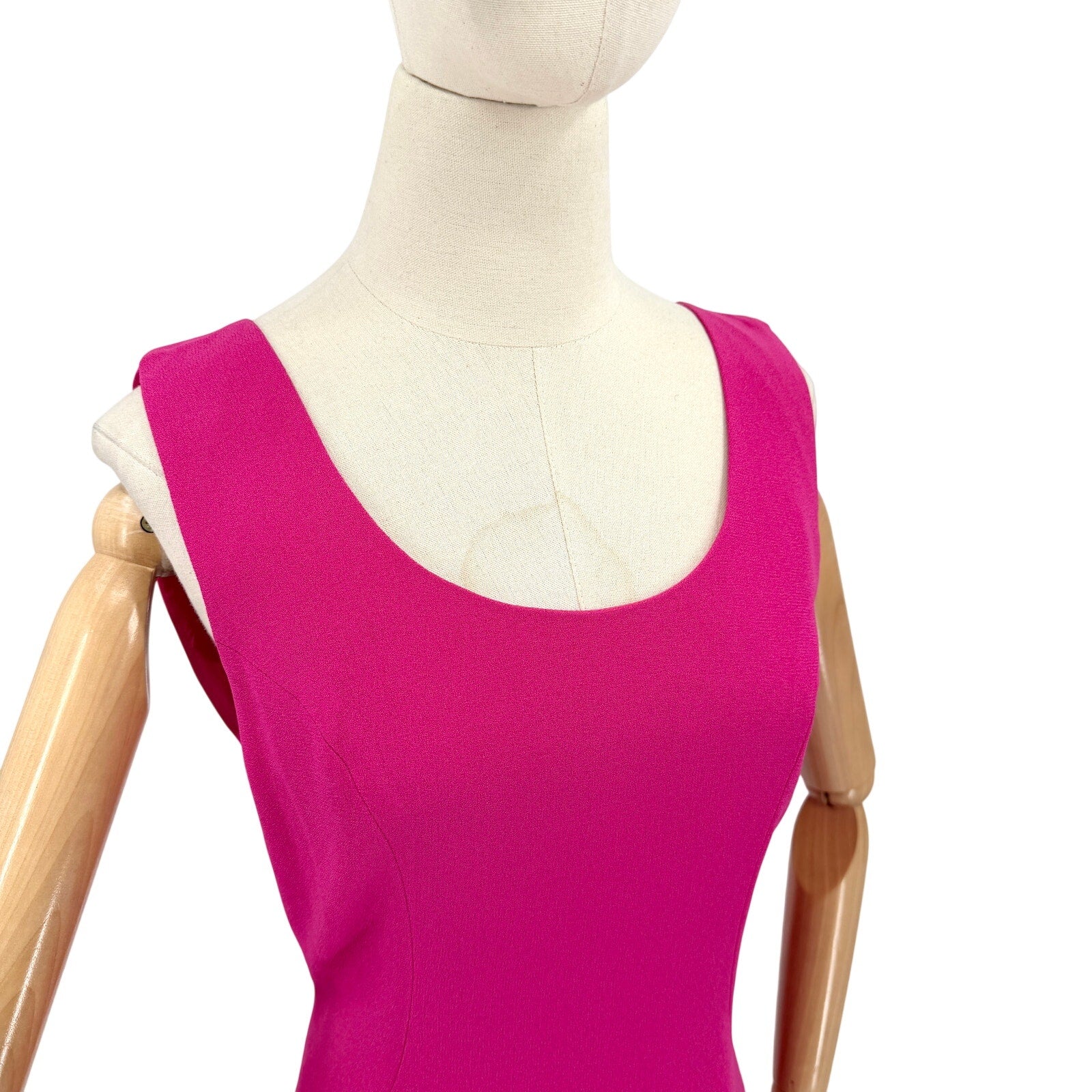 Vintage 90s Nicole Miller Hot Pink Draped Strappy Back Mini Dress