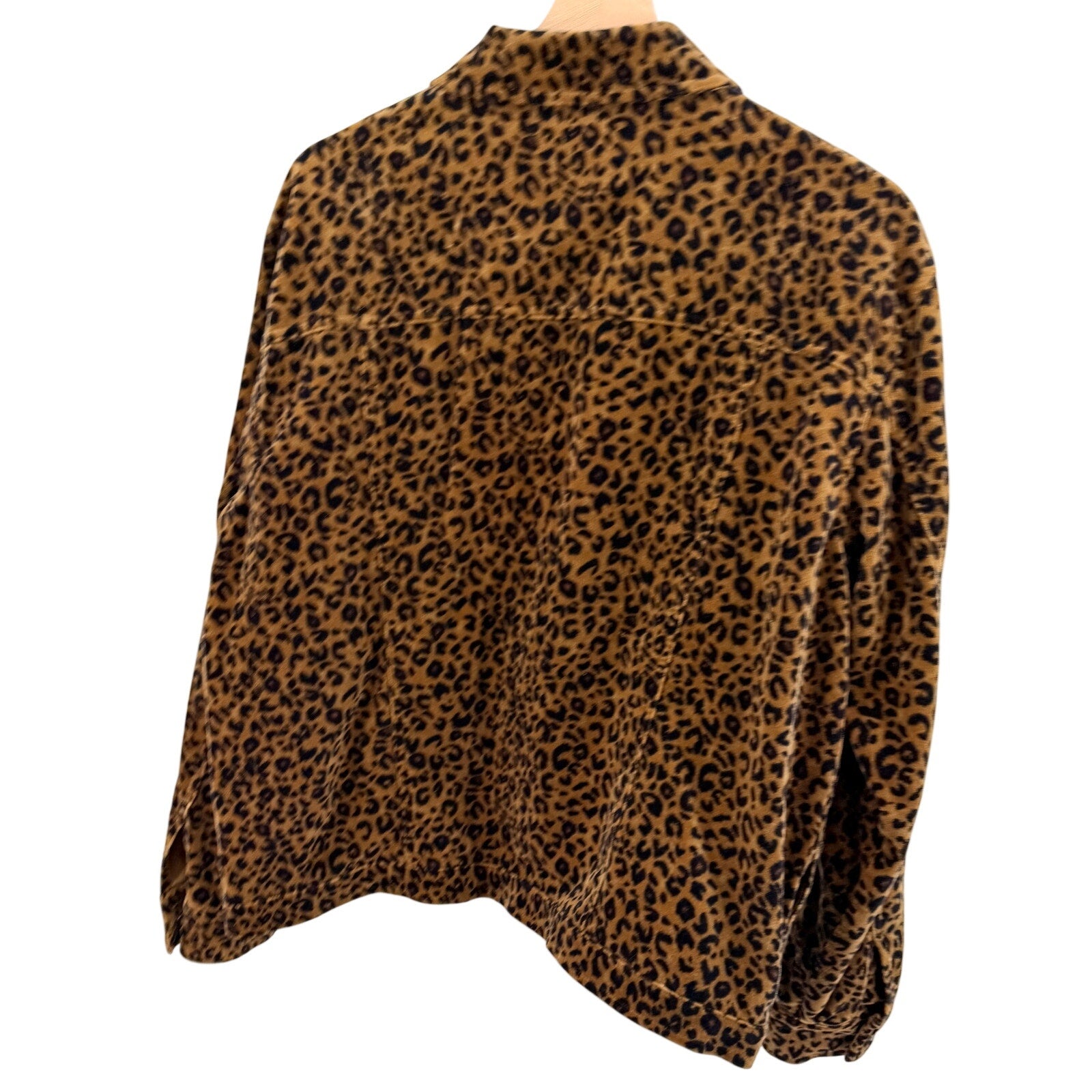Vintage 90s Jones New York Brown 100% Cotton Velvet Leopard Jacket Pants Set
