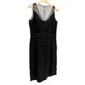 Vintage Y2K Chetta B Black 100% Silk Satin Tiered Cocktail Dress