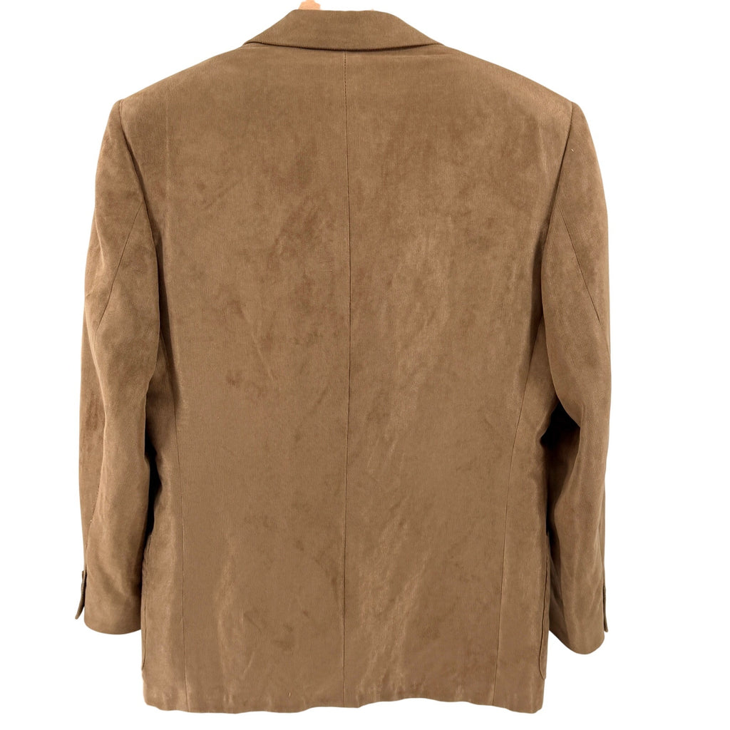 Vintage 90s Terzo Uomo Brown Velvet Two Button Menswear Blazer Jacket