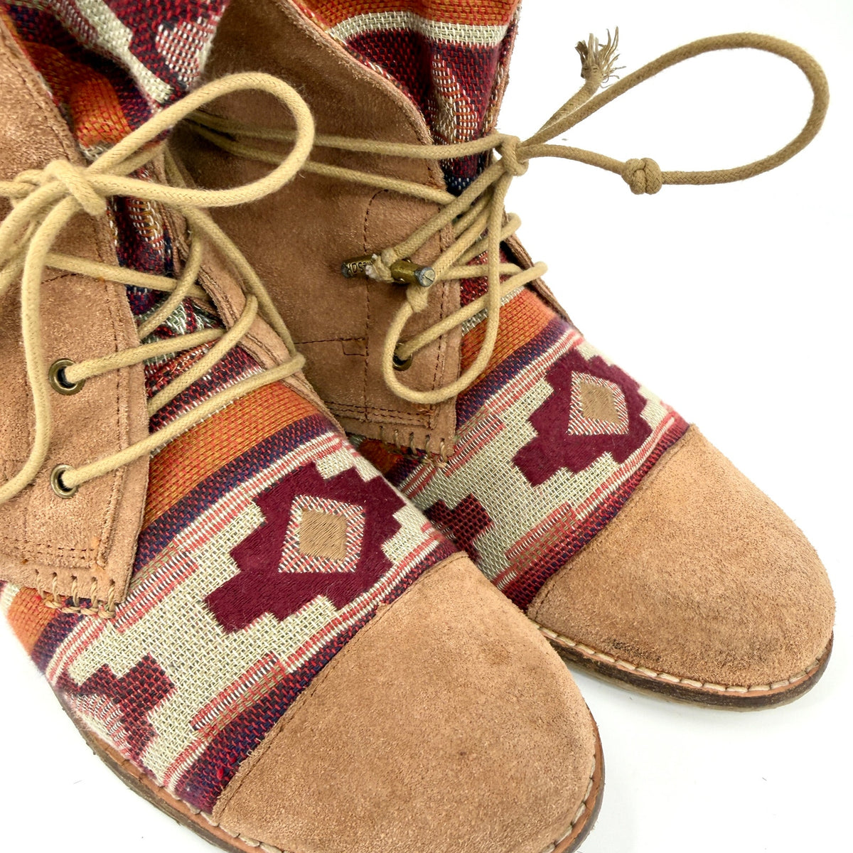 The Sak Tan Genuine Suede Aztec Southwestern Crochet Boots