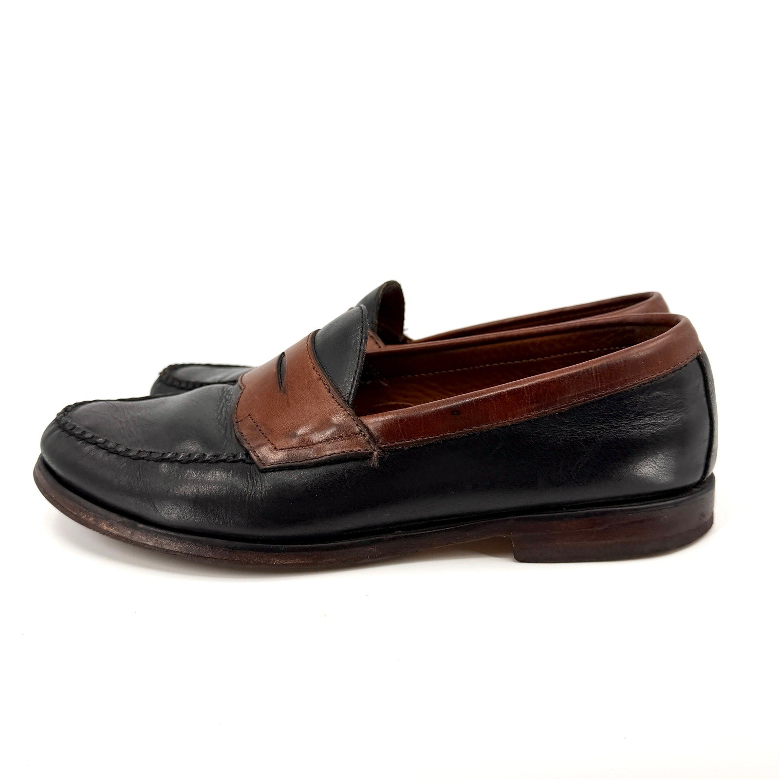 GH Bass Weejuns 75th Anniversary Black Brown Leather Penny Loafers