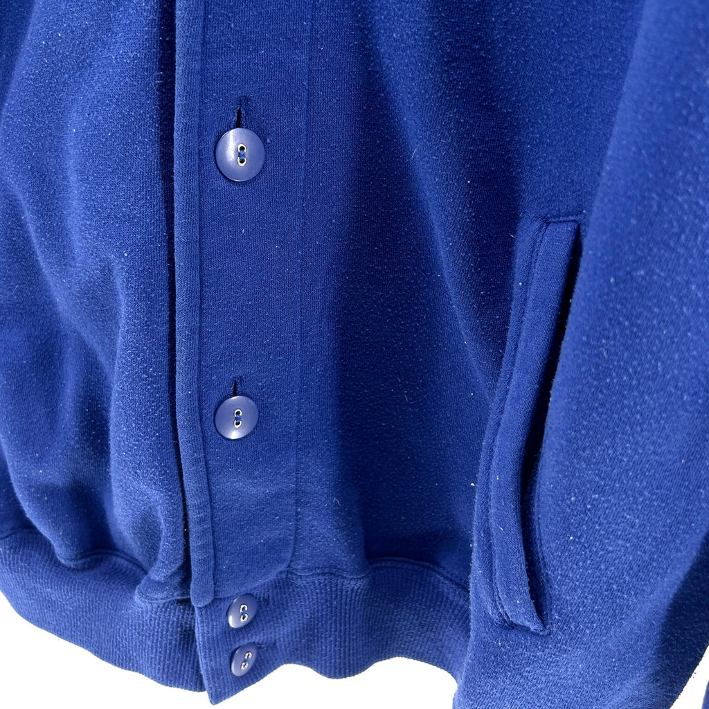 Vintage 90s Gap Royal Blue Fleece V-Neck Button Oversized Cardigan