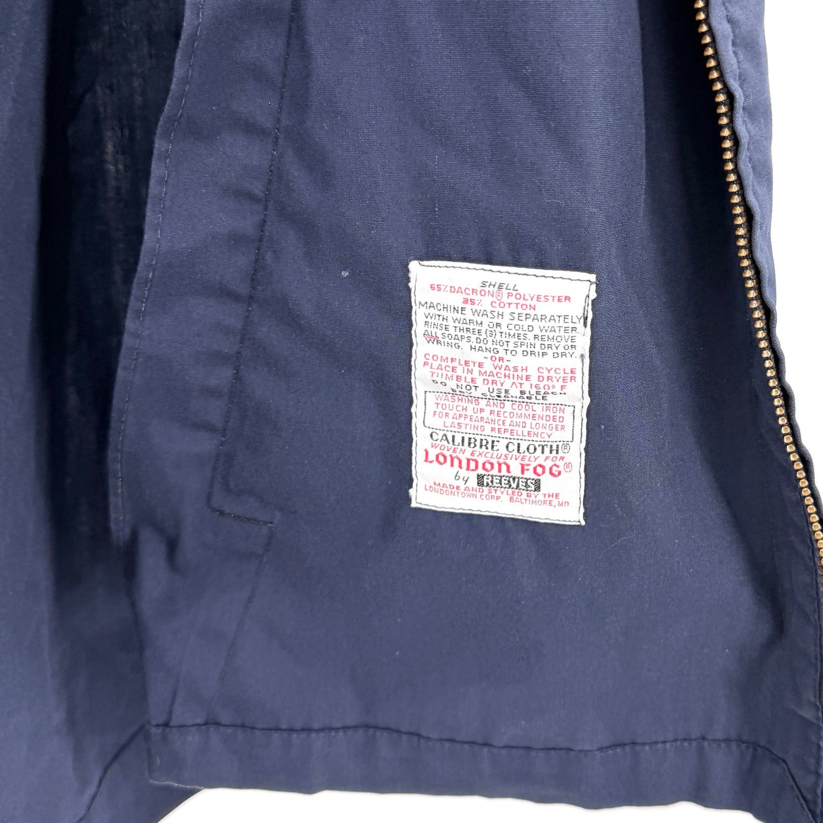 Vintage 70s London Fog Navy Blue Zip Up Harrington Jacket