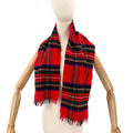 Vintage 80s Trimingham's Bermuda Red Tartan Fringe Scarf
