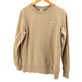 The North Face Tan Beige Heritage Patch Logo Fleece Crewneck Sweatshirt
