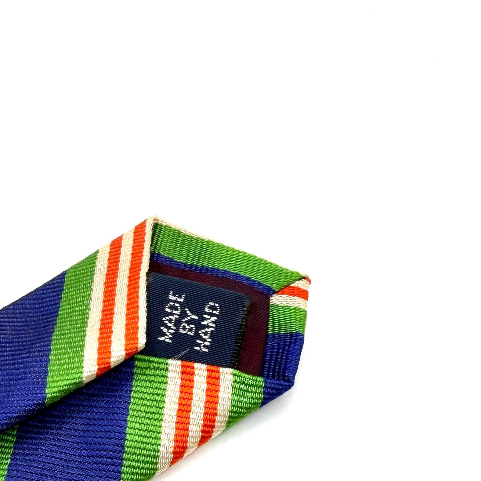 MINT Vintage 90s Polo Ralph Lauren Blue Green 100% Silk Preppy Stripe Necktie