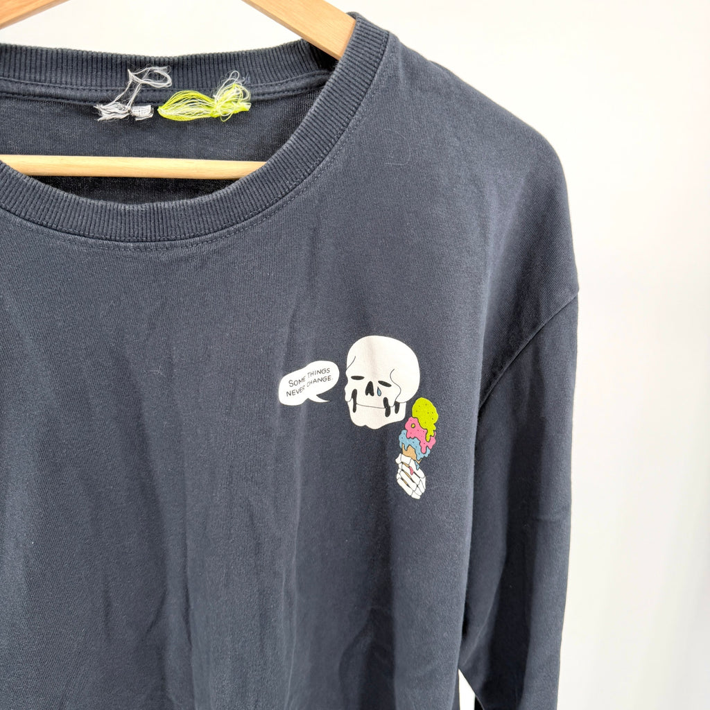 Zara Faded Gray 100% Cotton Skeleton Laro Lagosta Heavy Jersey T-Shirt