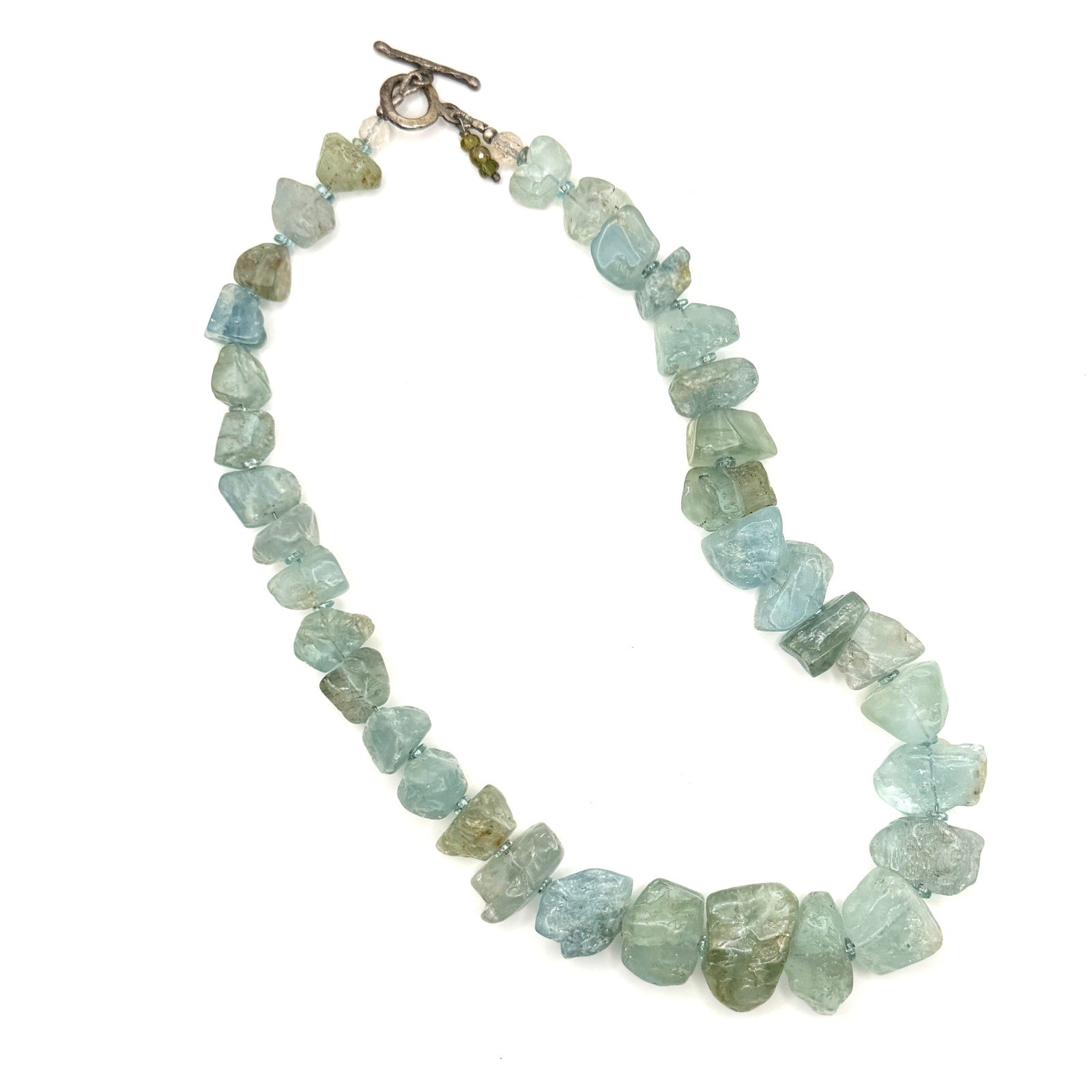 Vintage 90s Ice Blue Aquamarine Raw Nugget Statement Choker Necklace