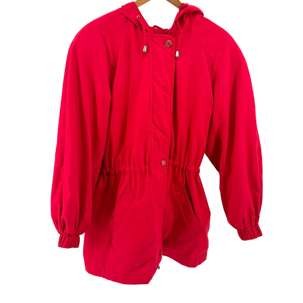 Vintage 90s Preston & York Red Zip Hooded Anorak Jacket